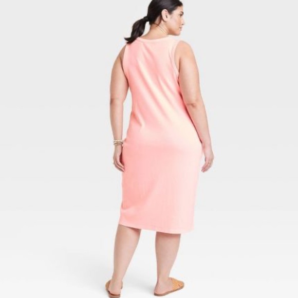 Women's Ribbed Midi T-Shirt Dress - Universal Thread Plus Size NWT Pink - Picture 2 of 3